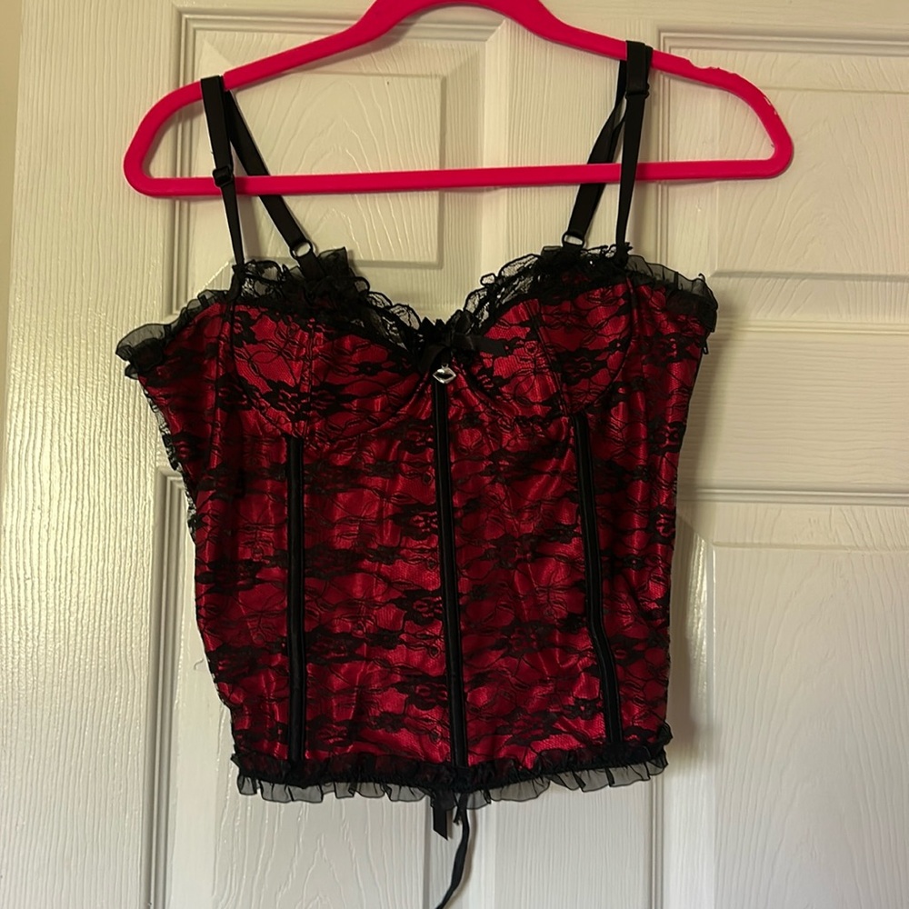 Dark lace corset